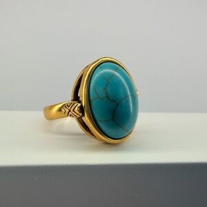 Silpada Brass and Turquoise Ring From the KR Collection Size 8 rare hard to find